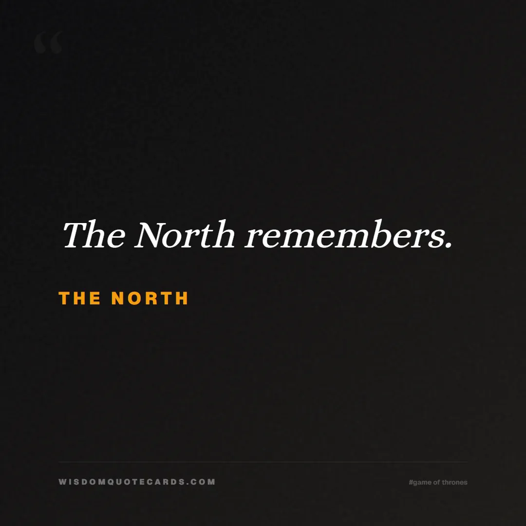 Quote by The North about game of thrones, power, survival, grit, leadership, stark, lannister, winter: The North remembers....