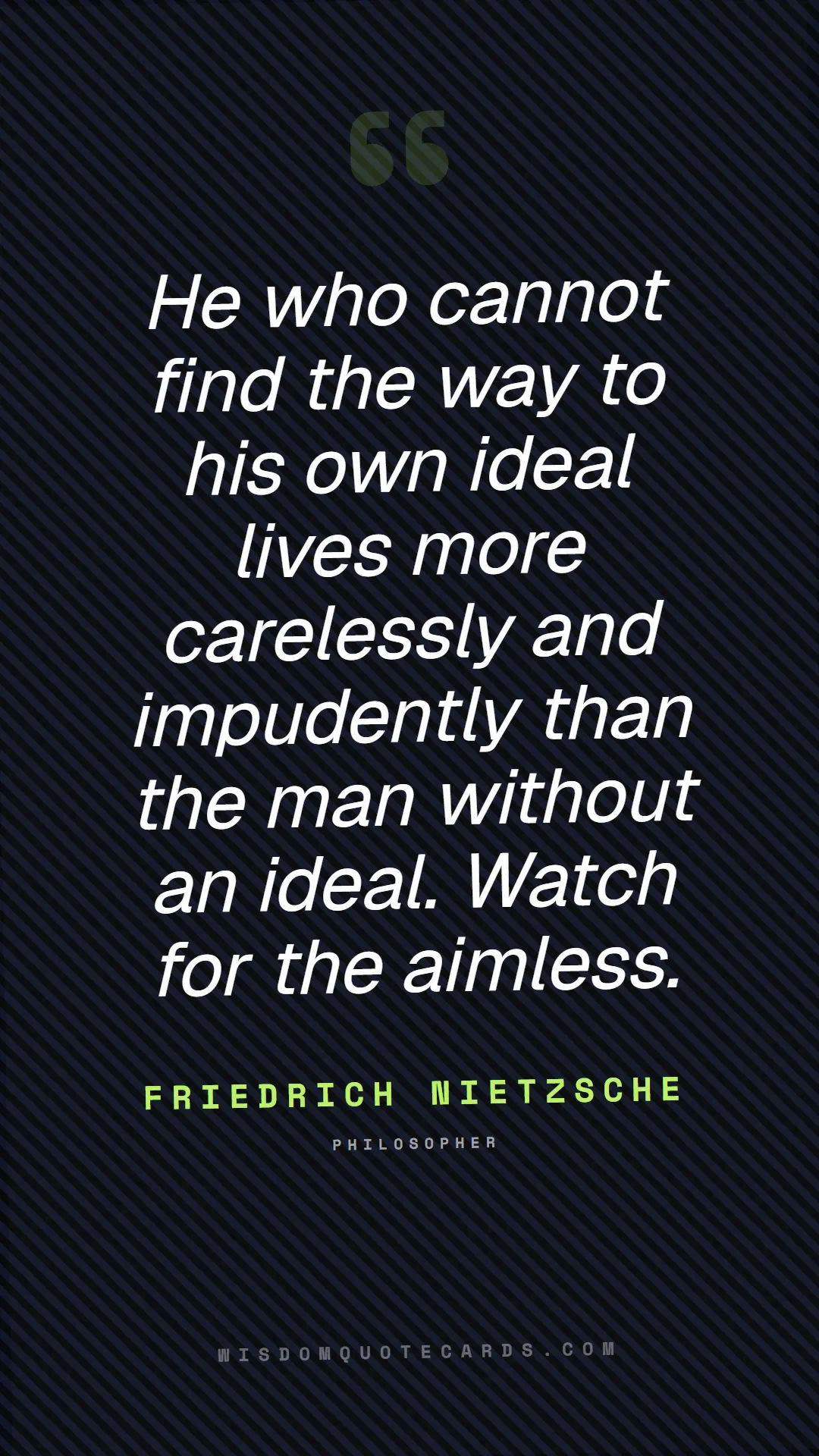 Quote by Friedrich Nietzsche about red flags, dating, lessons: He who cannot find the way to his own ideal lives ...