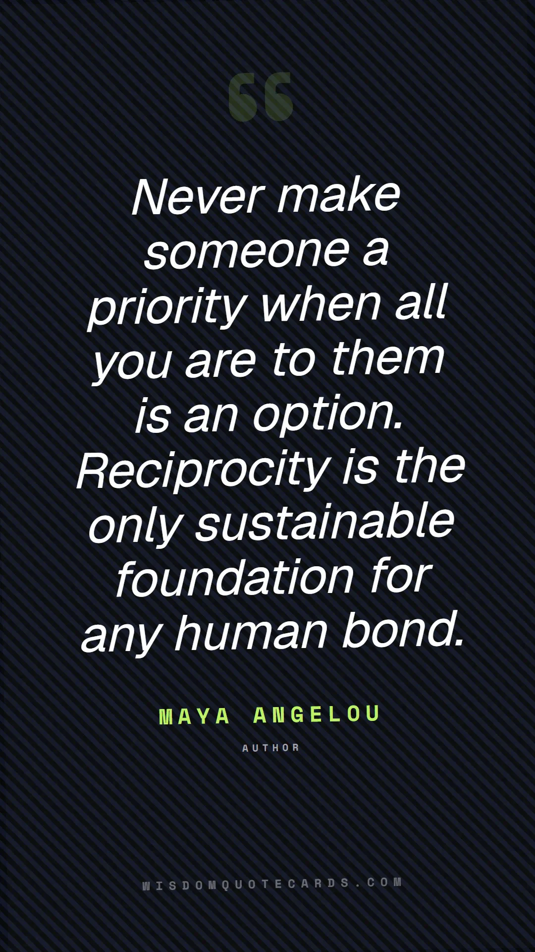 Quote by Maya Angelou about red flags, dating, lessons: Never make someone a priority when all you are to ...
